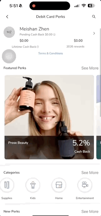 Cash-back balance flow