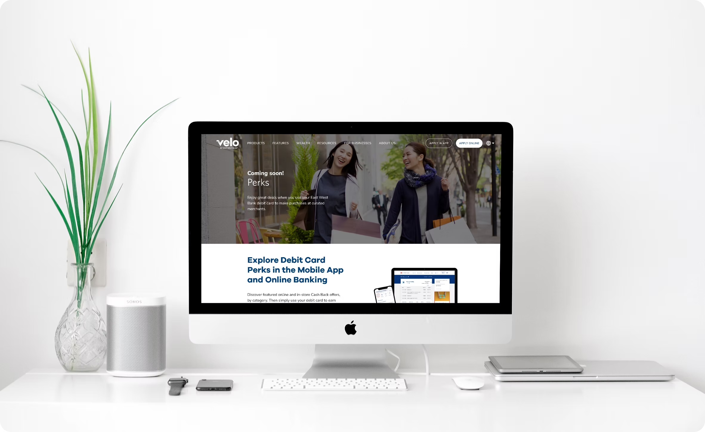 Marketing page on iMac