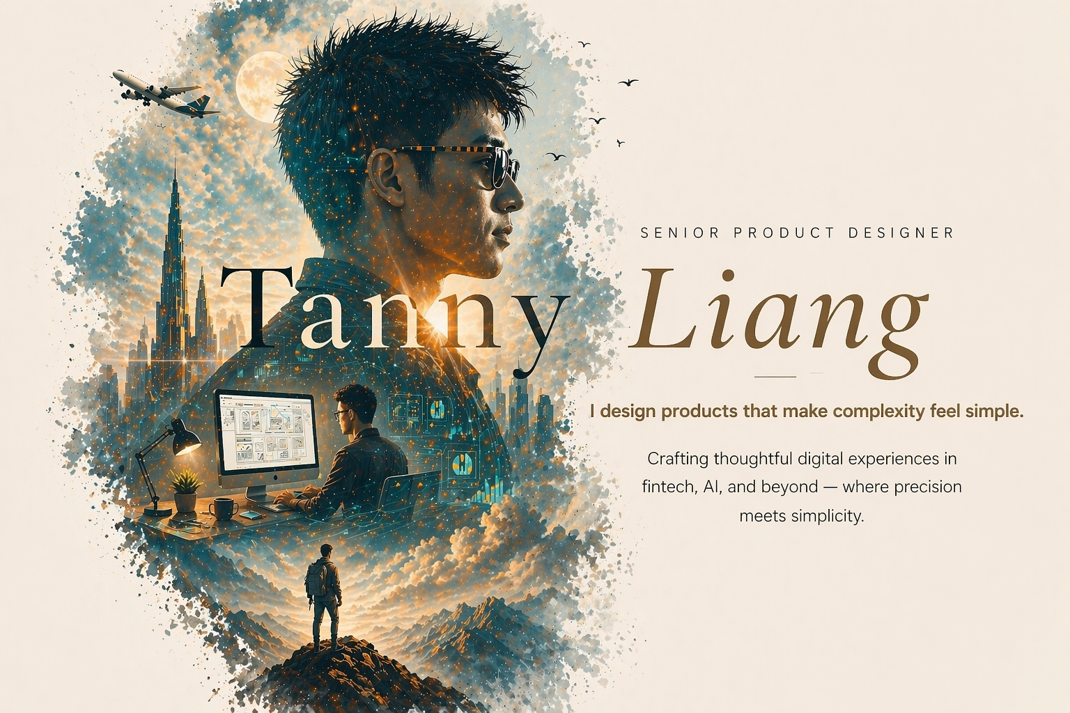 Tanny Liang — Senior Product Designer. I design products that make complexity feel simple. Crafting thoughtful digital experiences in fintech, AI, and beyond — where precision meets simplicity.