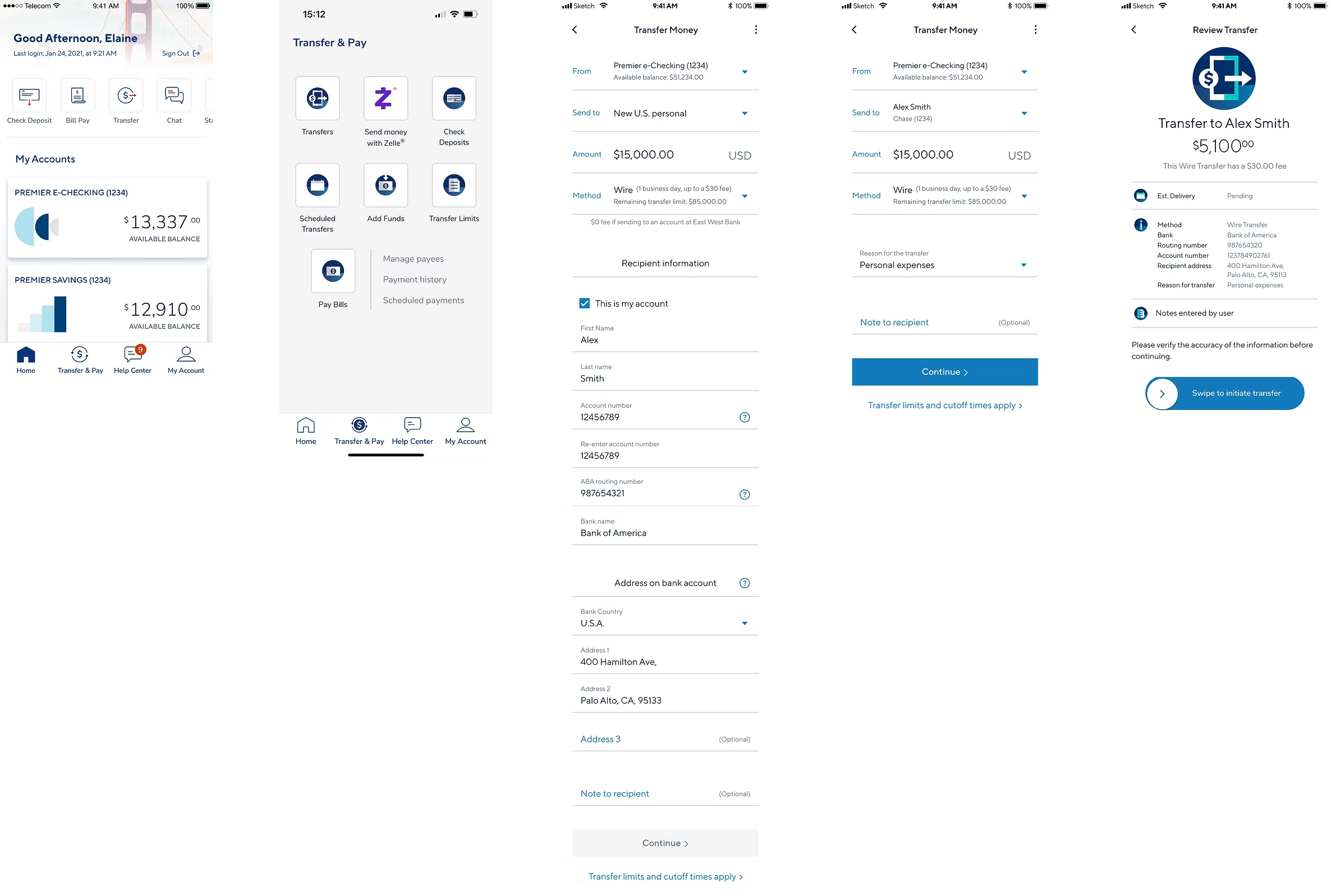Wire transfer before redesign