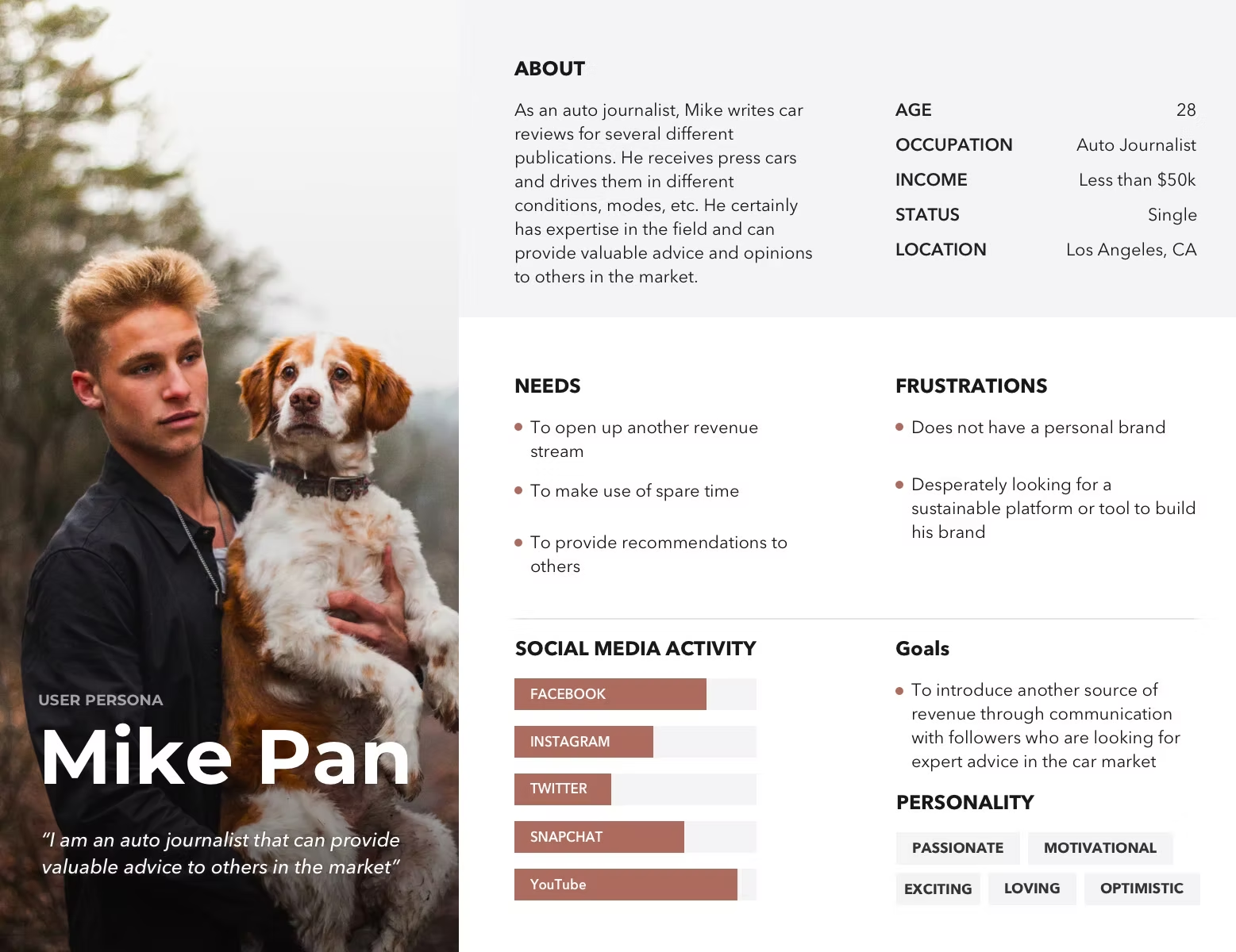 User persona — Mike Pan